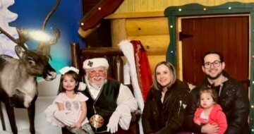 Emily Petty and family visiting Santa Claus