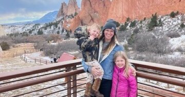 Brandy Ward with her children, Briggs and Collins
